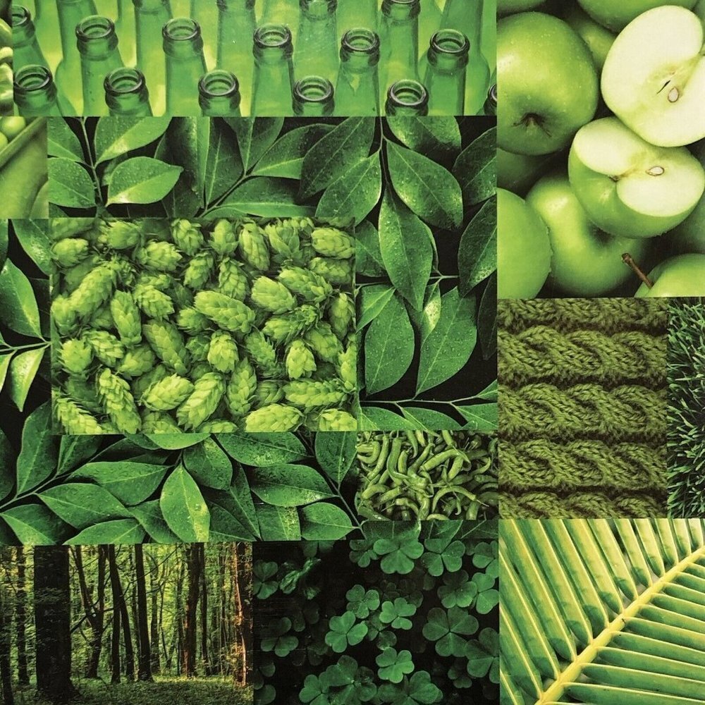 Green Color Collage Puzzle Jigsaw 1000 Pc Assortment Difficult Challenge Advance